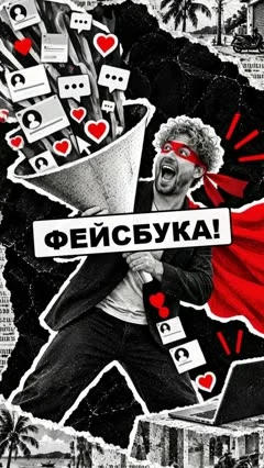 Олег с потоком заявок в газетном гранж-коллаже